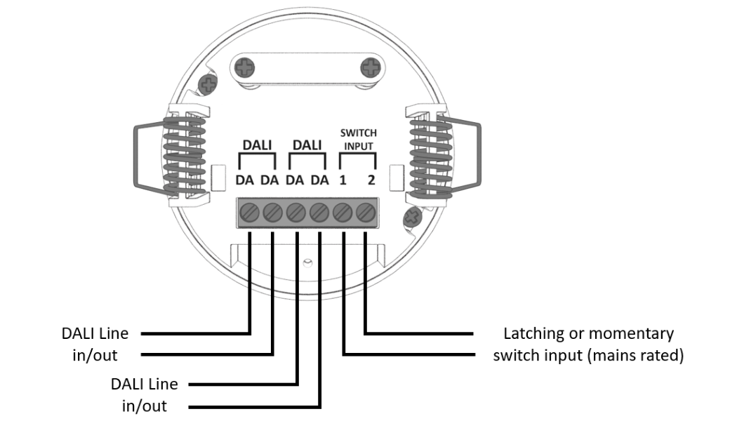 RAPIX Xi DALI Presence / Occupancy Sensor - Wiring Diagram